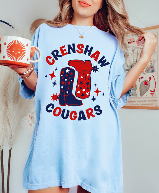 Comfort Colors Crenshaw Cougars Tee/ Youth and Adult Sizing