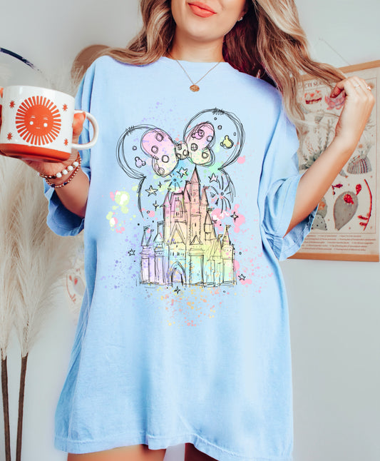 Blue Toddler, Youth, and Adult Magical Vacation Castle Themed Shirt / Mouse Shirt