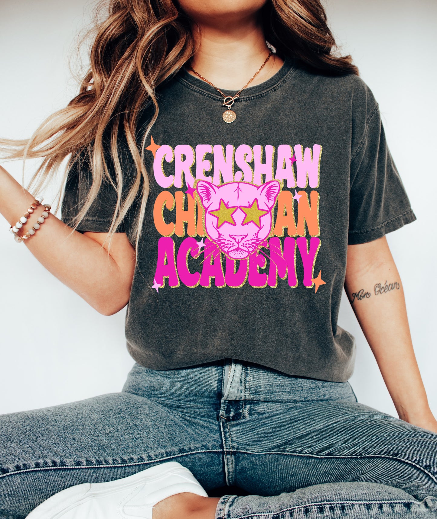 Comfort Colors Crenshaw Christian Academy Cougars Shirt/ Youth and Adult Sizes