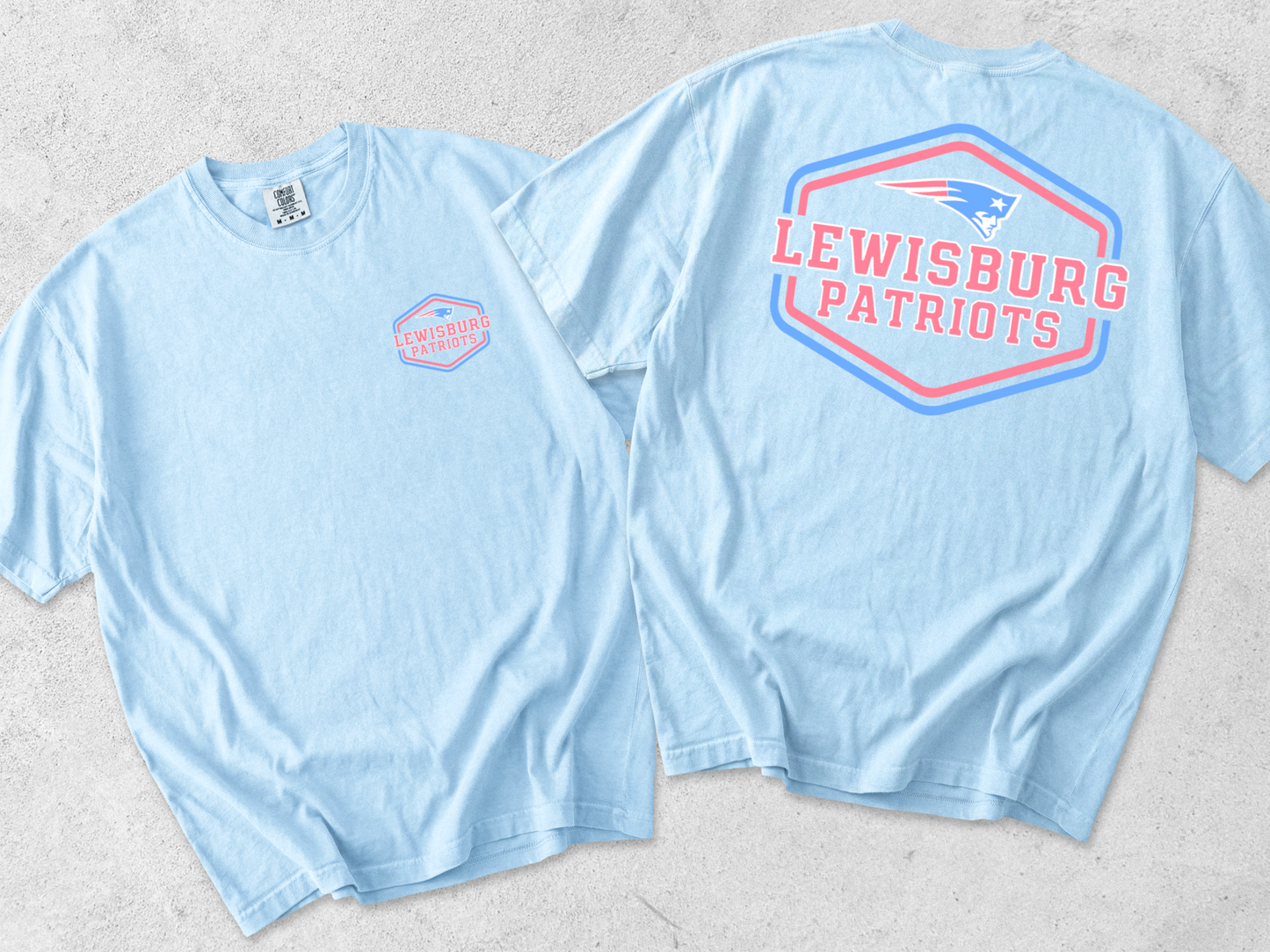 Lewisburg Volleyball Fundraiser - Comfort Colors Lewisburg Patriots Logo Tee/ Youth and Adult Sizes
