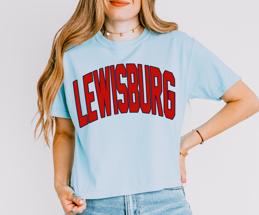 Boxy Cropped Lewisburg Patriots Shirt/ Lewisburg Patriots / Adult Sizes/ Comfort Colors