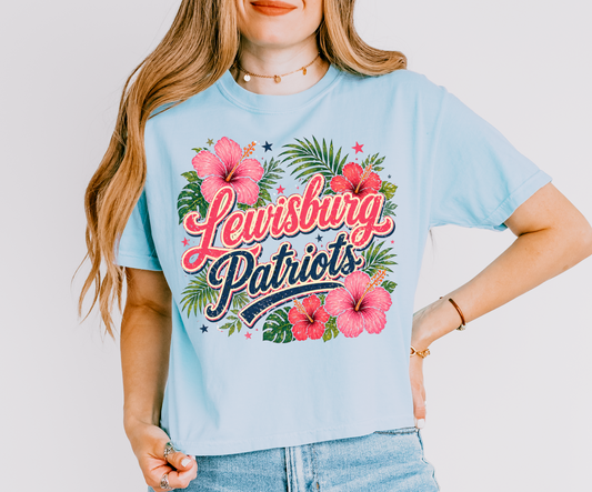 Lewisburg Patriots Hawaiian Theme Boxy Crop