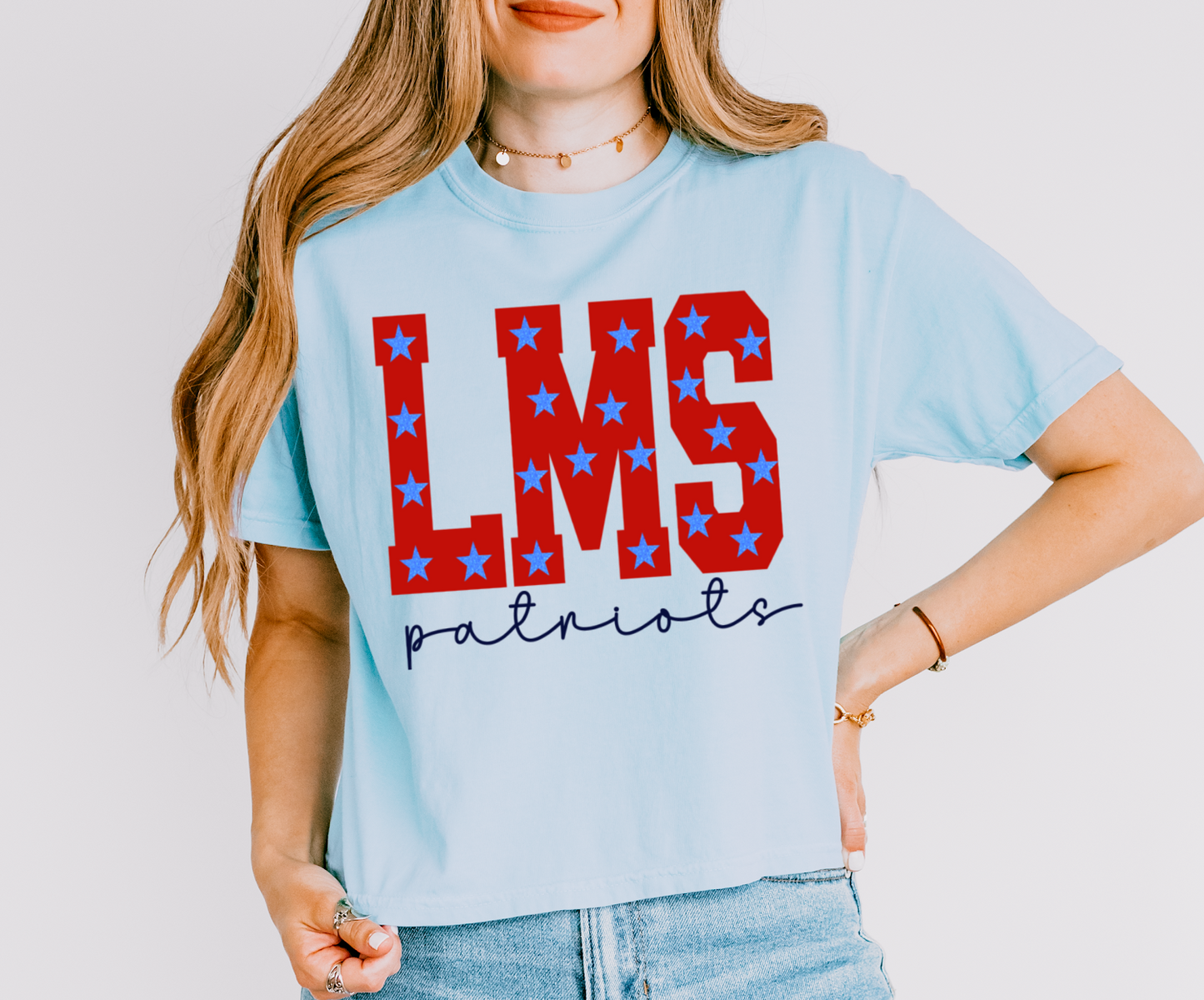 Lewisburg Dance Fundraiser  - LMS Patriots Comfort Colors Boxy Crop Shirt/  Adult Sizes