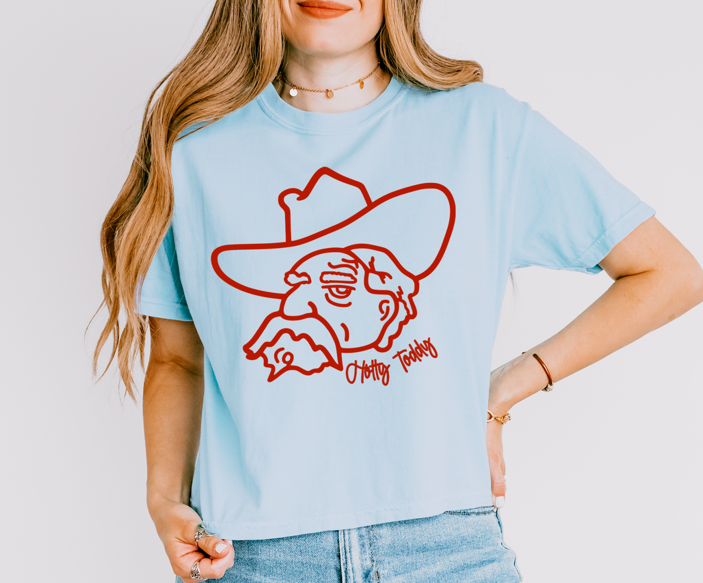 Ole Miss Crop - Comfort Colors Cropped Tee/ Adult Sizes - Hotty Toddy Rebs