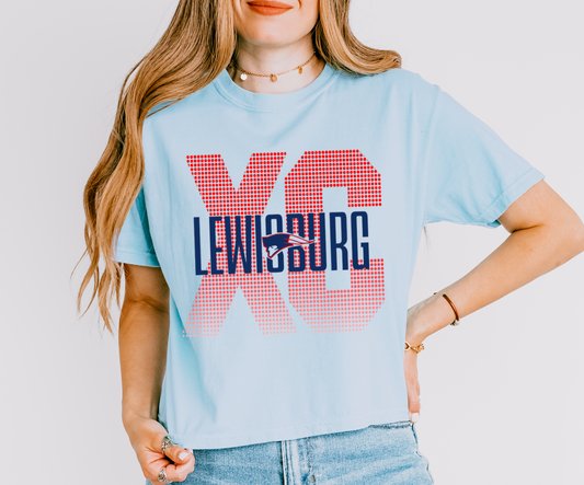 Lewisburg Cross Country Shirt / Comfort Colors Boxy Cropped Tee/ Adult Sizes