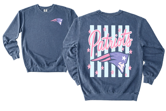 Comfort Colors or Gildan Patriots Sweatshirt - Stripe Design
