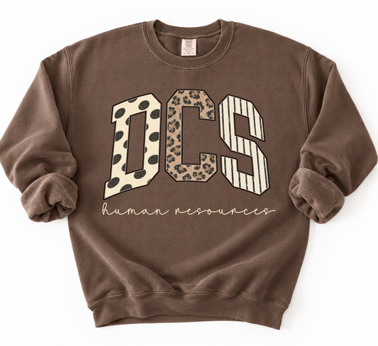 Gildan or Comfort Colors - DCS Human Resources  Arc Fall Preppy Print  Sweatshirt / Adult Sizes