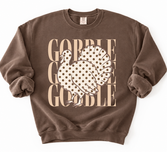 Gildan or Comfort Colors Cute Turkey Thanksgiving Sweatshirt/ Adult Sizes