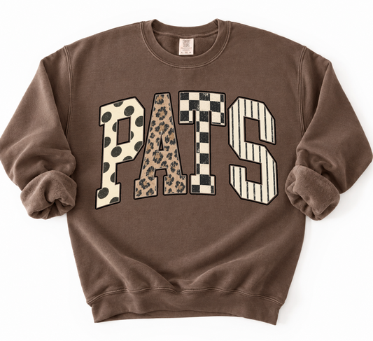 Gildan or Comfort Colors - Pats Arc Fall Preppy Print  Sweatshirt / Adult Sizes - Lewisburg/ Marshall Academy