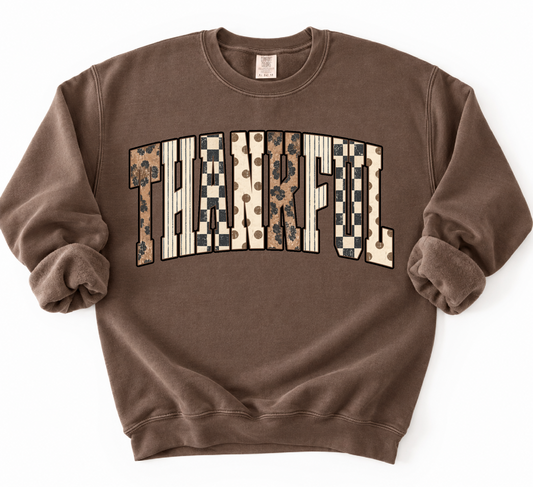 Gildan or Comfort Colors Thankful Thanksgiving Sweatshirt/ Adult Sizes