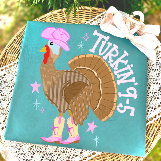 Comfort Colors Turkiin' 9-5 Shirt/- Thanksgiving Shirt/ Youth and Adult Sizes