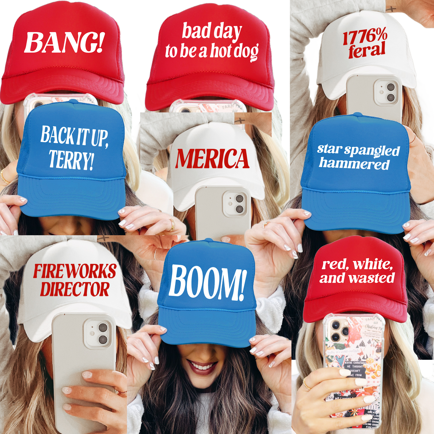 July 4th  Trucker Hat Bundles - More You Buy, More You Save/July 4th Trucker Hats