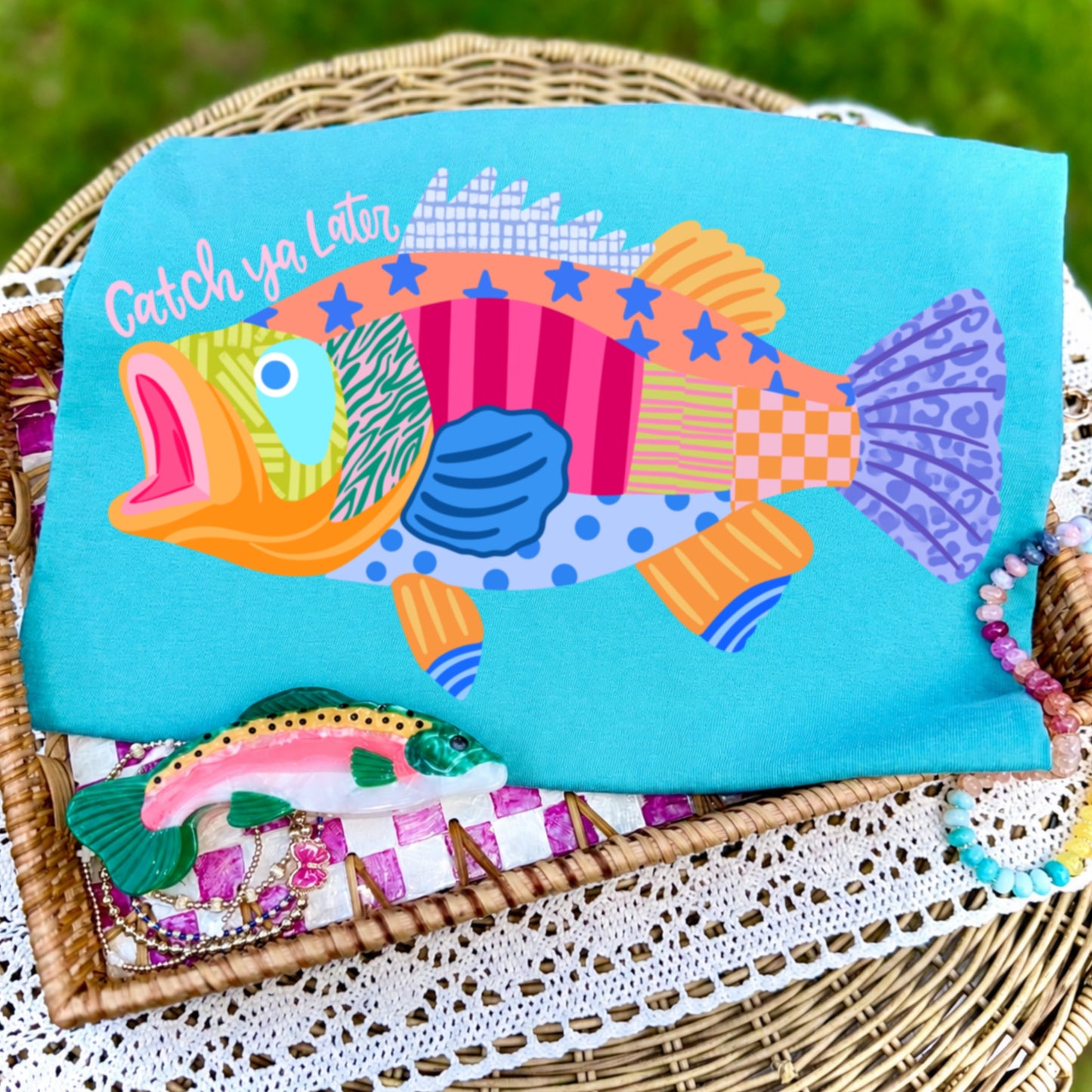 Sweet Summertime Drop -Catch Ya Later- Comfort Colors Fish Tee/ Youth and Adult Sizes/ July 4th Shirts