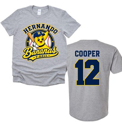 Gildan Softstyle Hernando Bananas T-Ball/ Youth and Adult Sizes