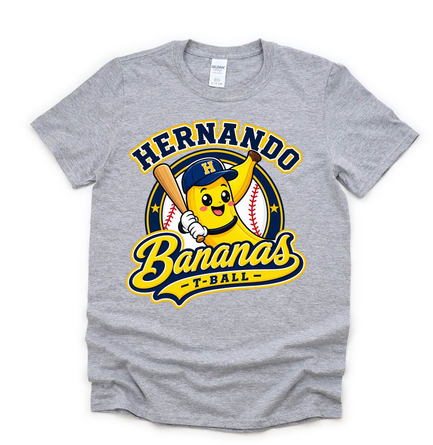 Gildan Softstyle Hernando Bananas T-Ball/ Youth and Adult Sizes