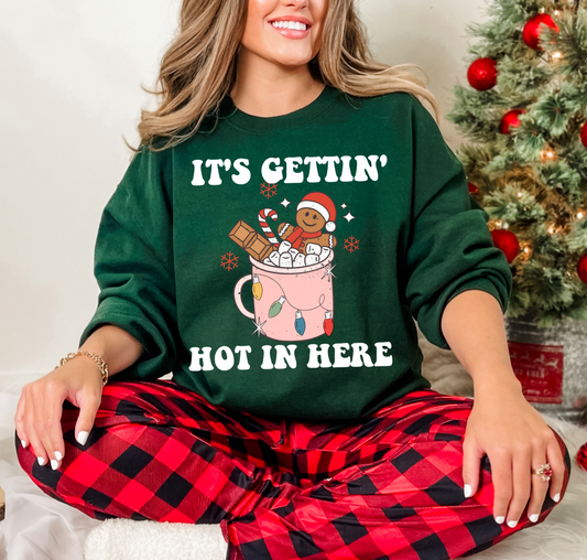 Christmas Youth and Adult Hot Cocoa It's Getting Hot In Here Sweatshirt/ Christmas Sweatshirt