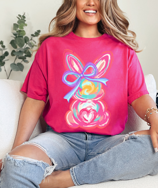 Easter Gildan, Comfort Colors, or Bella Canvas Brand Bunny Heart Tee/ Toddler, Youth, and Adult Sizes / Easter Shirt
