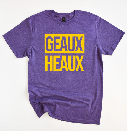 Geaux Heaux Shirt/ LSU Lane Shirt- Gildan Softstyle