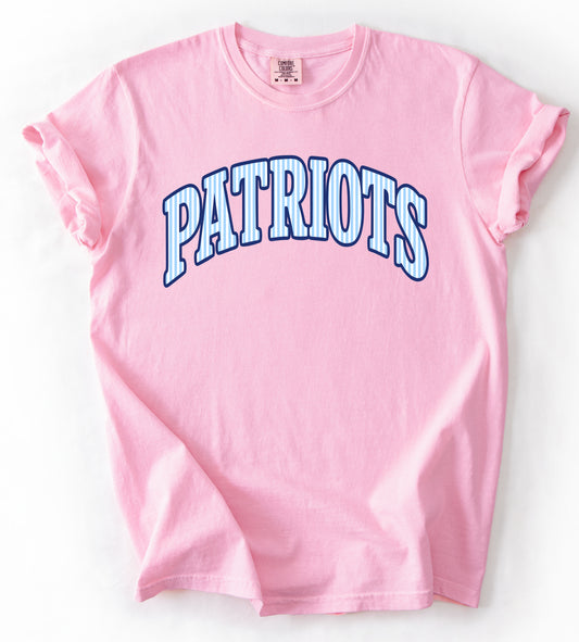 Lewisburg Volleyball Fundraiser - Comfort Colors Lewisburg Patriots Stripe Shirt/ Youth and Adult Sizes