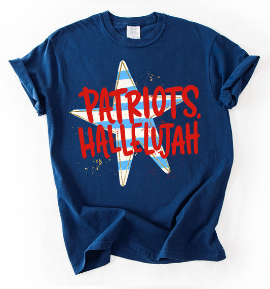 Comfort Colors Patriots Hallelujah Tee/ Lewisburg Patriots/ Marshall Patriots/Youth and Adult Sizes