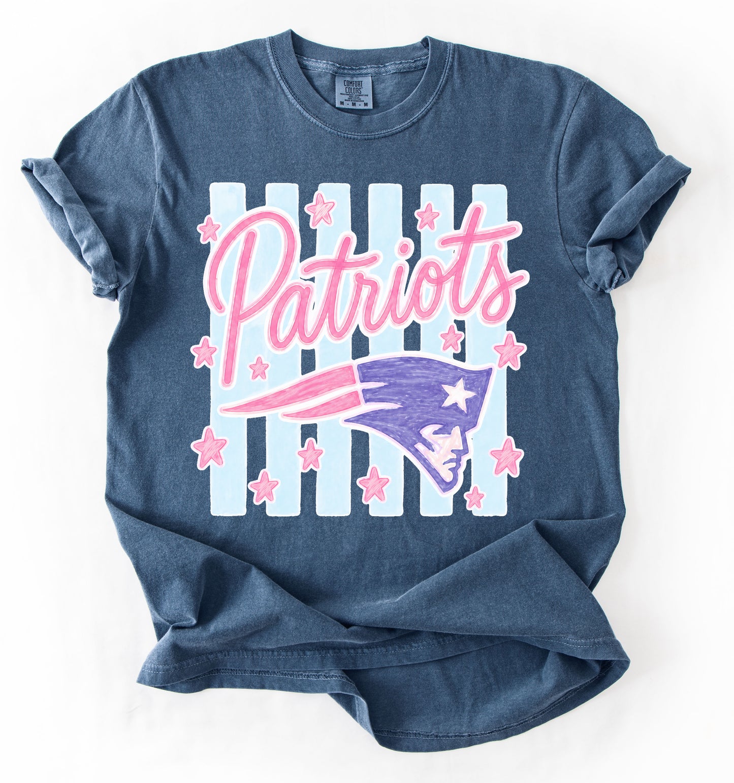 Comfort Colors Patriots Striped Tee/ Lewisburg Patriots/ Marshall Patriots/ Youth and Adult Sizes