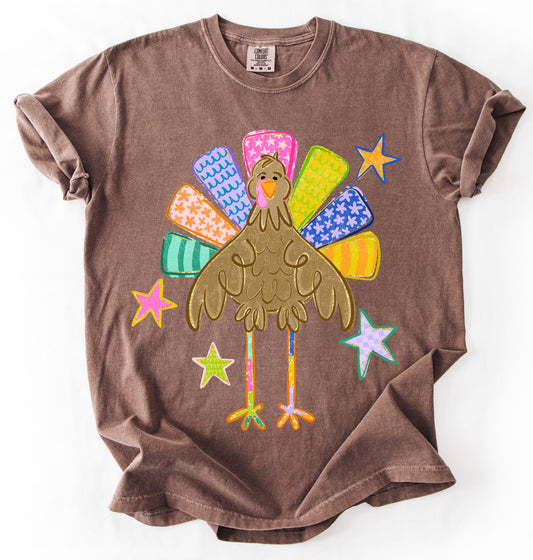 Comfort Colors Cute Turkey Shirt/- Thanksgiving Shirt/ Youth and Adult Sizes (Youth Sizes Will Be LAT Brand)