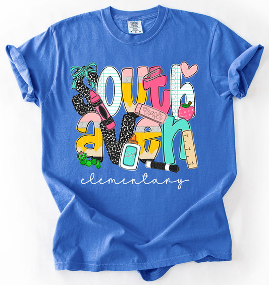 Comfort Colors Southaven Chargers Shirt / Mississippi School Shirt/ Youth and Adult Sizes