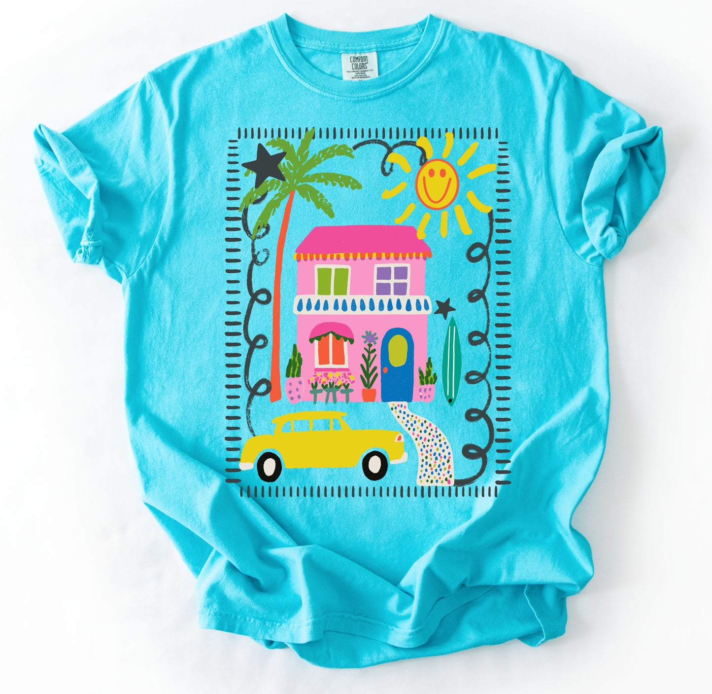 Sweet Summertime Drop - Comfort Colors Lagoon Beach House  Tee/Youth and Adult Sizes