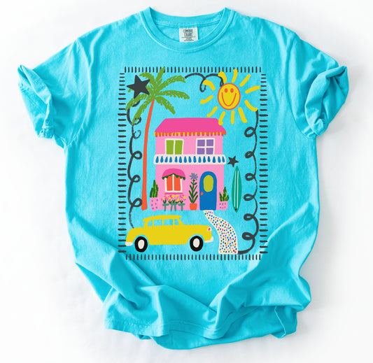 Sweet Summertime Drop - Comfort Colors Lagoon Beach House  Tee/Youth and Adult Sizes