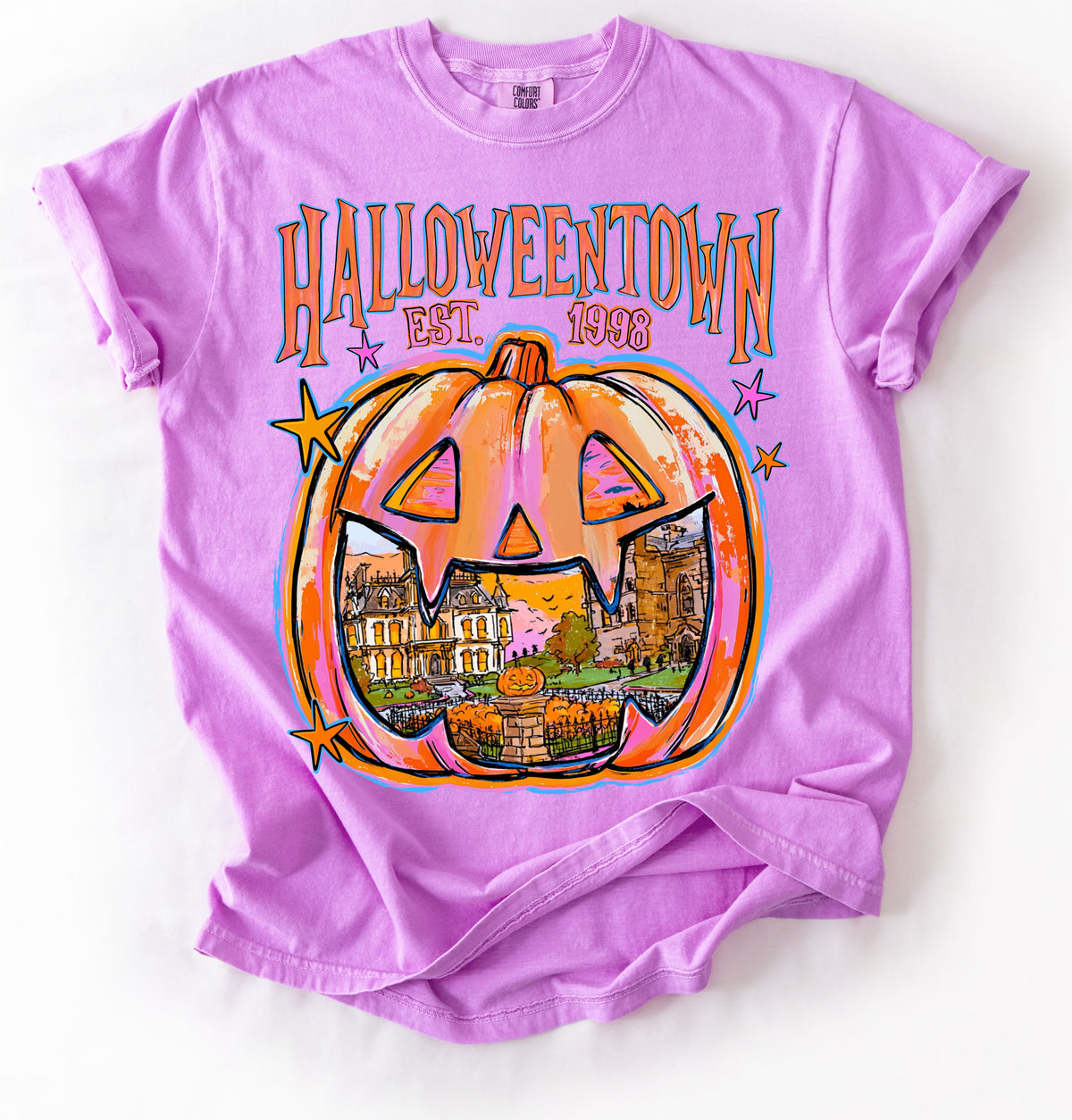 Comfort Colors Halloweentown Neon Violet Tee/ Halloween Shirts -  Adult Sizes