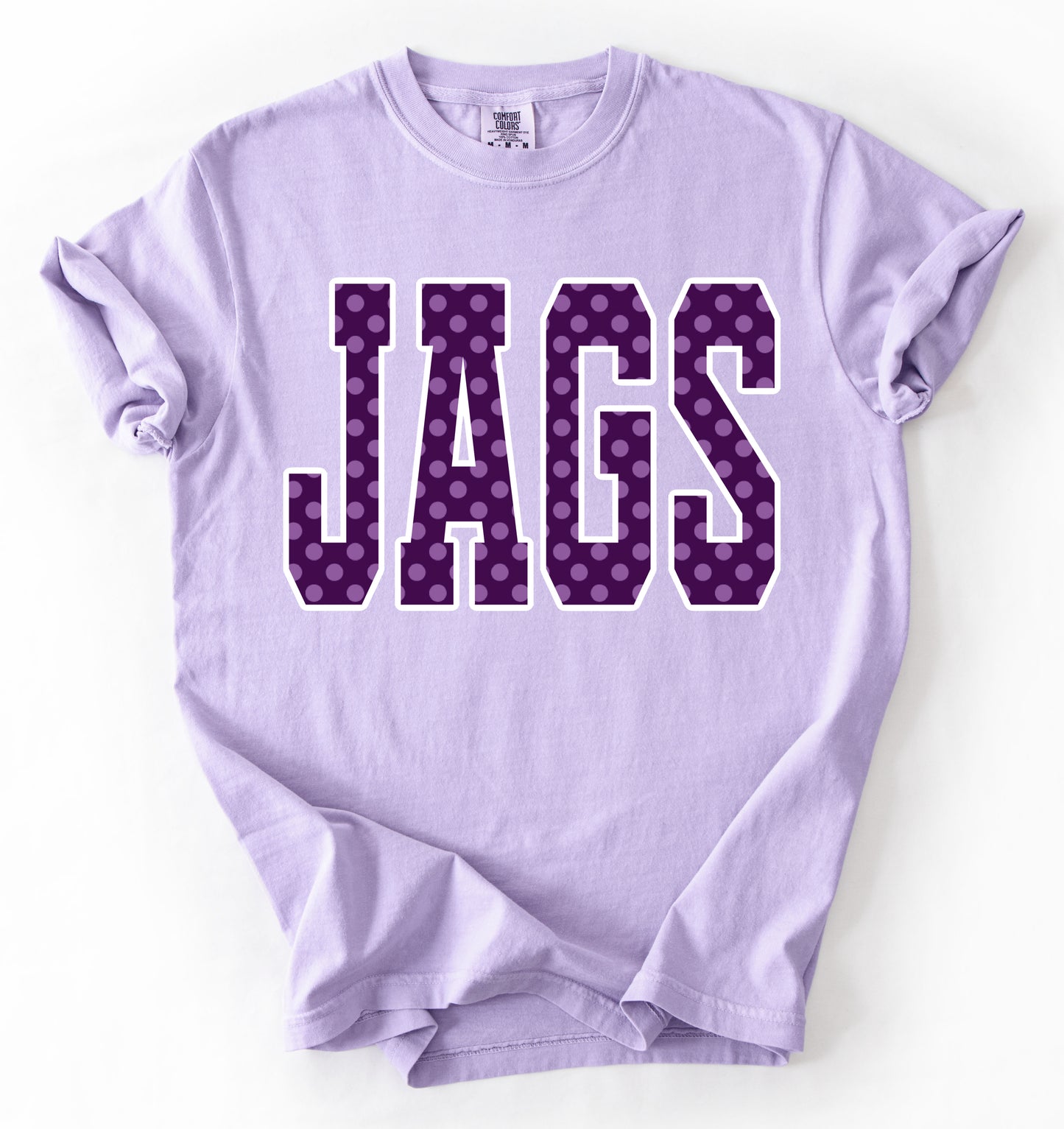 Comfort Colors  Desoto Central Jags Polka Dot Tee / Desoto Central Schools / Mississippi School Shirt /Youth and Adult Sizes - DC Jags/ Desoto Central