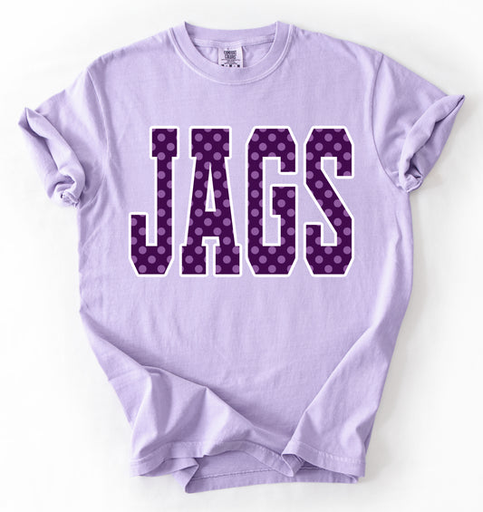 Comfort Colors  Desoto Central Jags Polka Dot Tee / Desoto Central Schools / Mississippi School Shirt /Youth and Adult Sizes - DC Jags/ Desoto Central