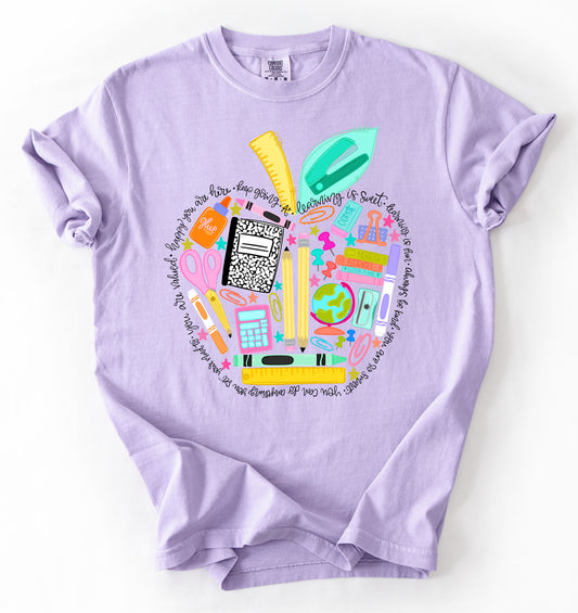 Comfort Colors or Bella Canvas Back To School Teaching Affirmations Apple  Teachers Shirt/ Adult Sizes