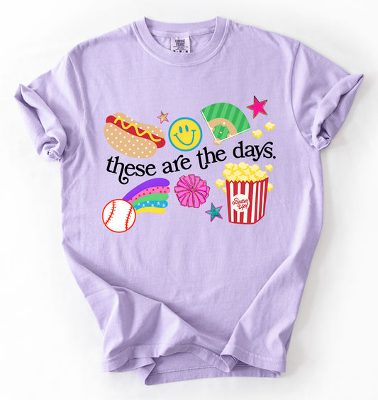 Comfort Colors or Bella Canvas Funny These are the Days Baseball Mom Tee - Baseball Mom Shirt/ Youth and Adult Sizes
