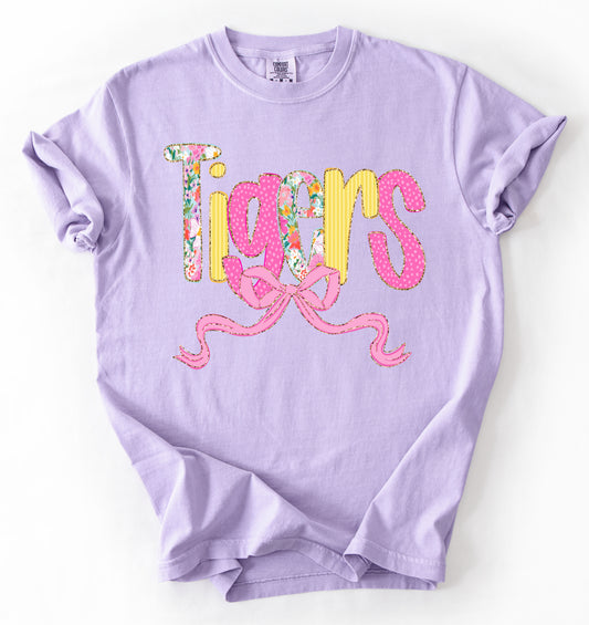 Comfort Colors Hernando Tigers Bow Tee/ Hernando Tigers Shirt/ Youth and Adult Sizes