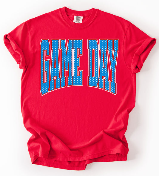 Comfort Colors or Gildan Softstyle Game Day Polkadot Tee/ Youth and Adult Sizes