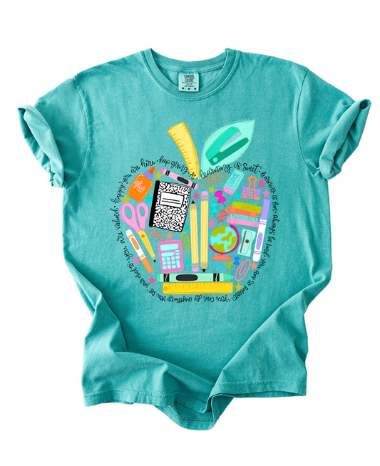Seafoam Comfort Colors  Back To School Teaching Affirmations Apple  Teachers Shirt/ Adult Sizes