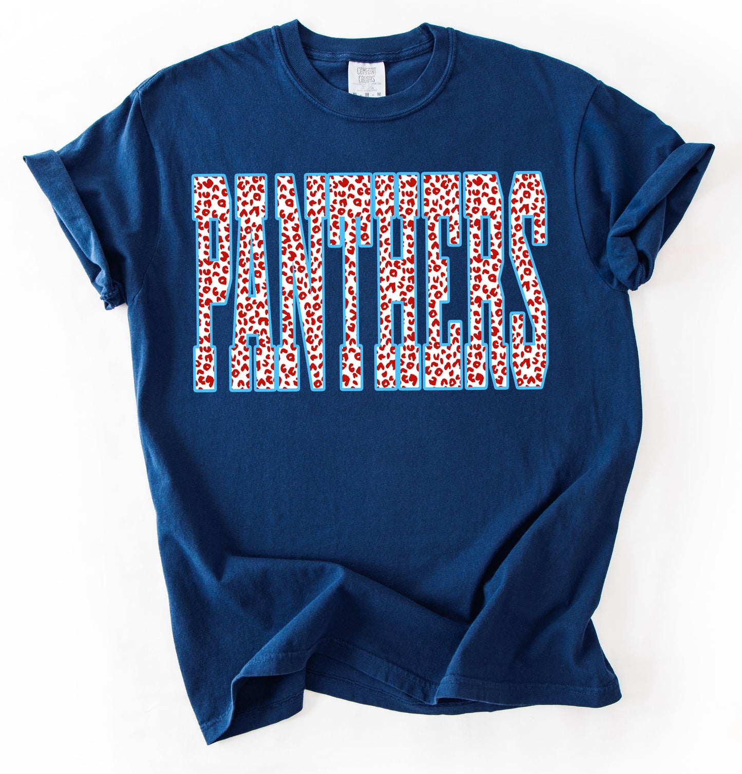 Comfort Colors or Bella Canvas Panthers Leopard Print Tee/ Youth and Adult Sizing