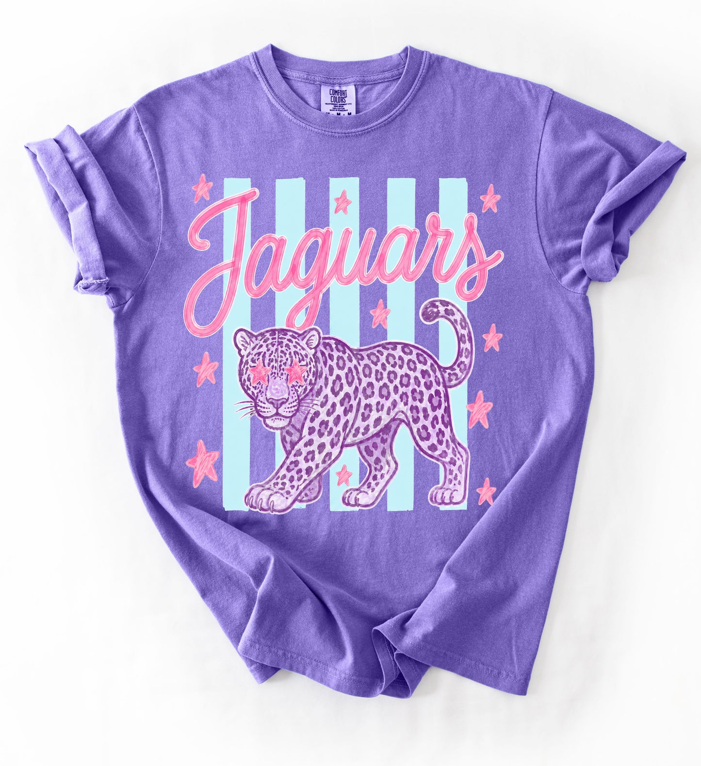 Comfort Colors Desoto Central Jaguars Stripe Tee / Desoto Central Schools / Mississippi School Shirt /Youth and Adult Sizes - DC Jags/ Desoto Central