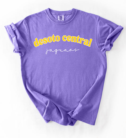 Comfort Colors Desoto Central Jaguars Stripe Tee / Desoto Central Schools / Mississippi School Shirt /Youth and Adult Sizes - DC Jags/ Desoto Central
