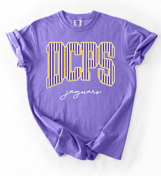Comfort Colors Desoto Central Jaguars Stripe Tee / Desoto Central Schools / Mississippi School Shirt /Youth and Adult Sizes - DC Jags/ Desoto Central
