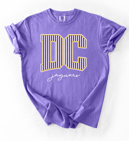 Comfort Colors DCl Jaguars Stripe Tee / Desoto Central Schools / Mississippi School Shirt /Youth and Adult Sizes - DC Jags/ Desoto Central