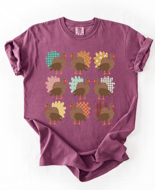 Comfort Colors Cute Turkeys Shirt/- Thanksgiving Shirt/ Adult Sizes