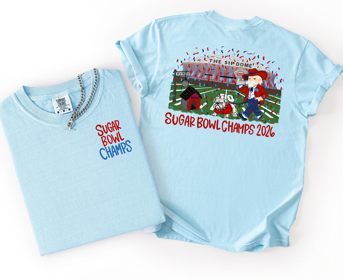 Front/ Back Sugar Bowl Champs Shirt/ Ole Miss Shirt- Comfort Colors