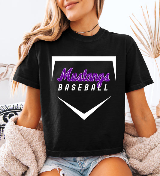 Boxy Crop Lipscomb Mustangs Baseball Tee/ Adult Sizes