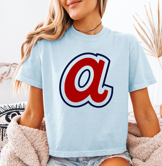 Retro Atlanta Baseball Crop Tee - Boxy Crop/ Adult Sizes