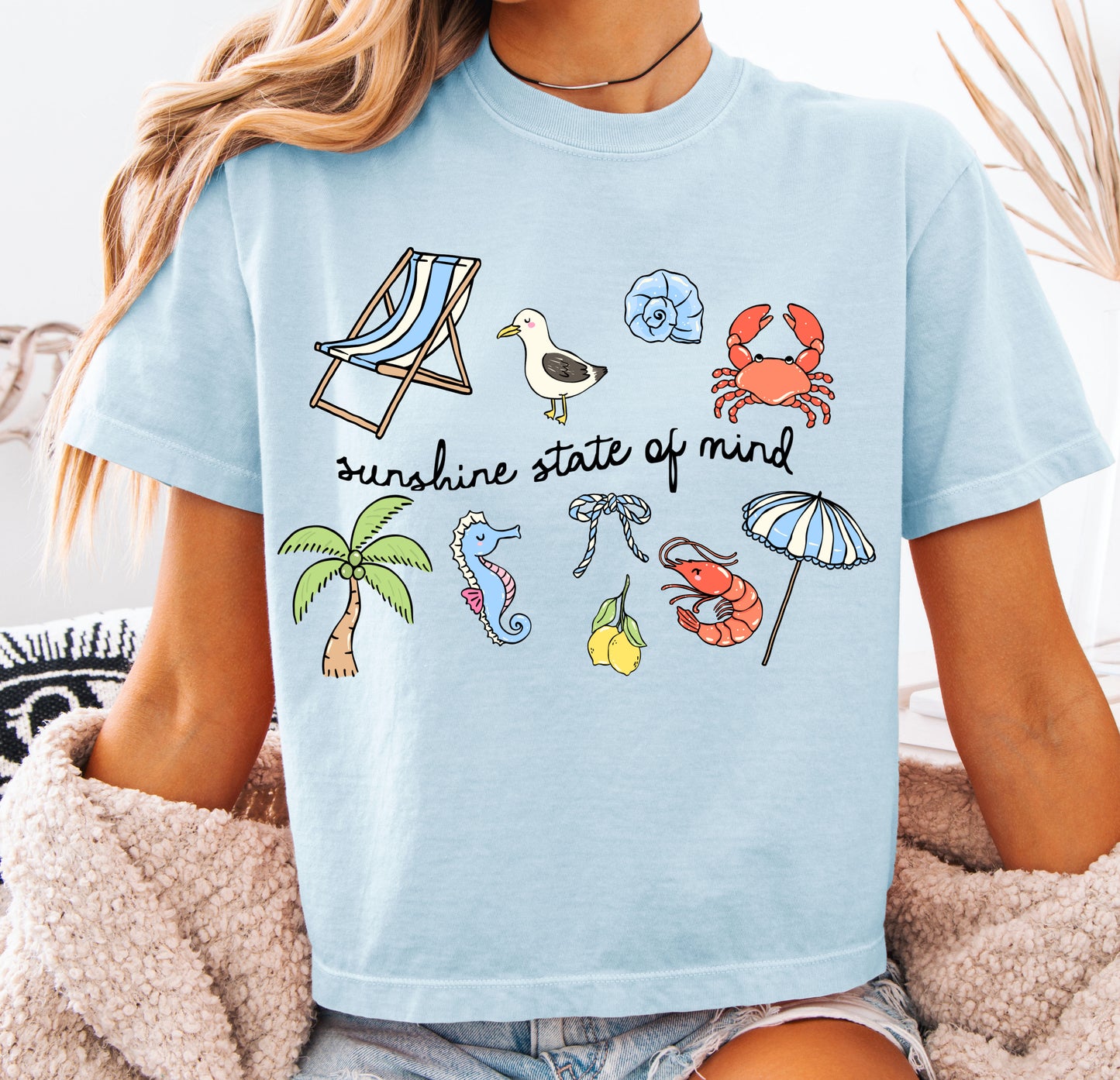 Comfort Colors Boxy Crop - Sunshine State of Mind - Summer Vacay Top