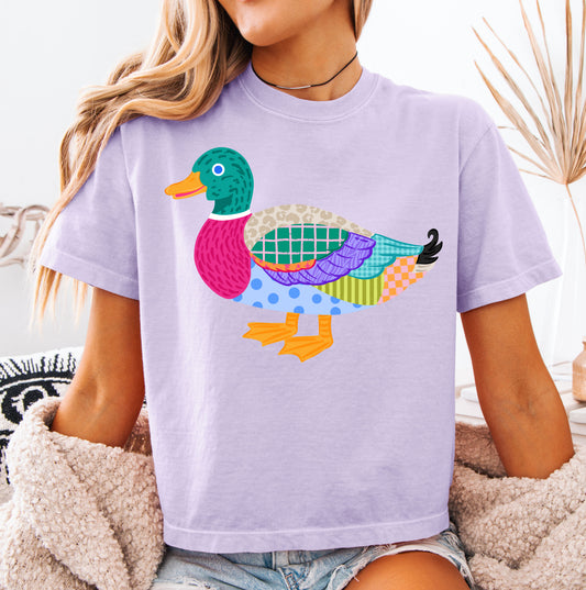 Comfort Colors Boxy Crop Duck Shirt/ Summer Beach Cover Up Vacation Summer Tee/Adult Sizes