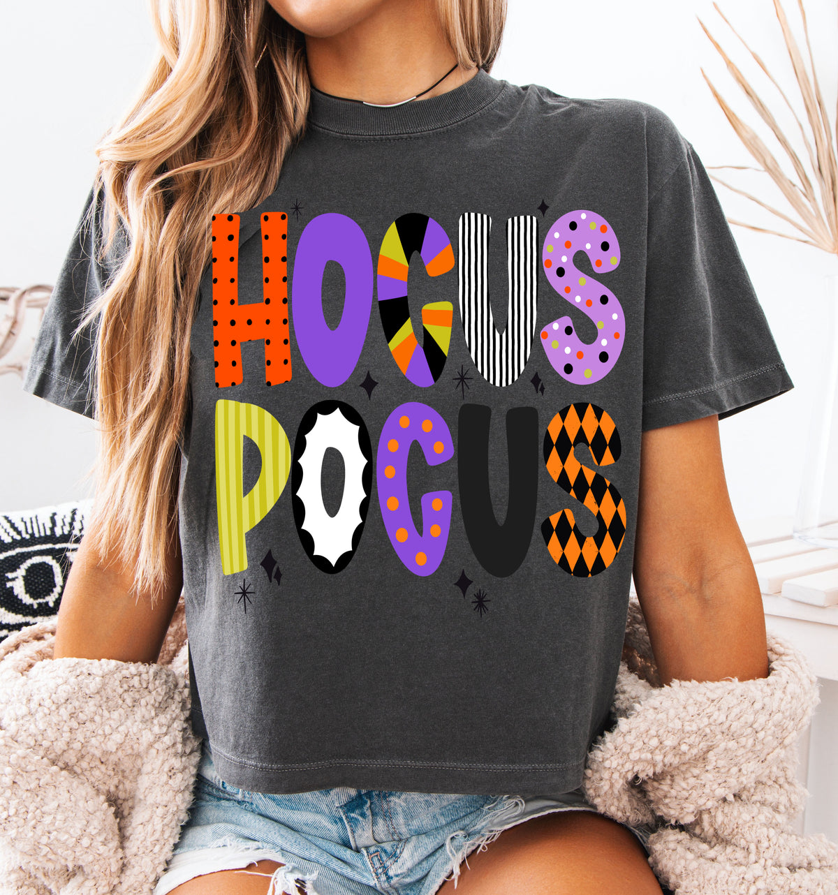 Comfort Colors Boxy Crop Halloween Hocus Pocus Tee/Halloween Fall Shirt/ Adult Shirts