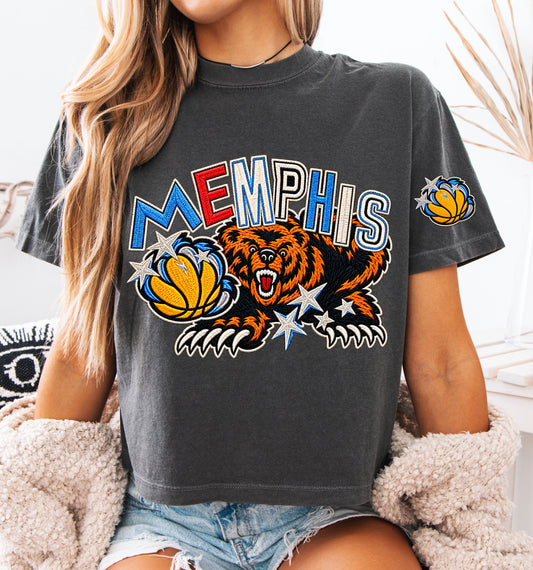 Grizzlies-Comfort Colors Boxy Crop/ Adult Sizes